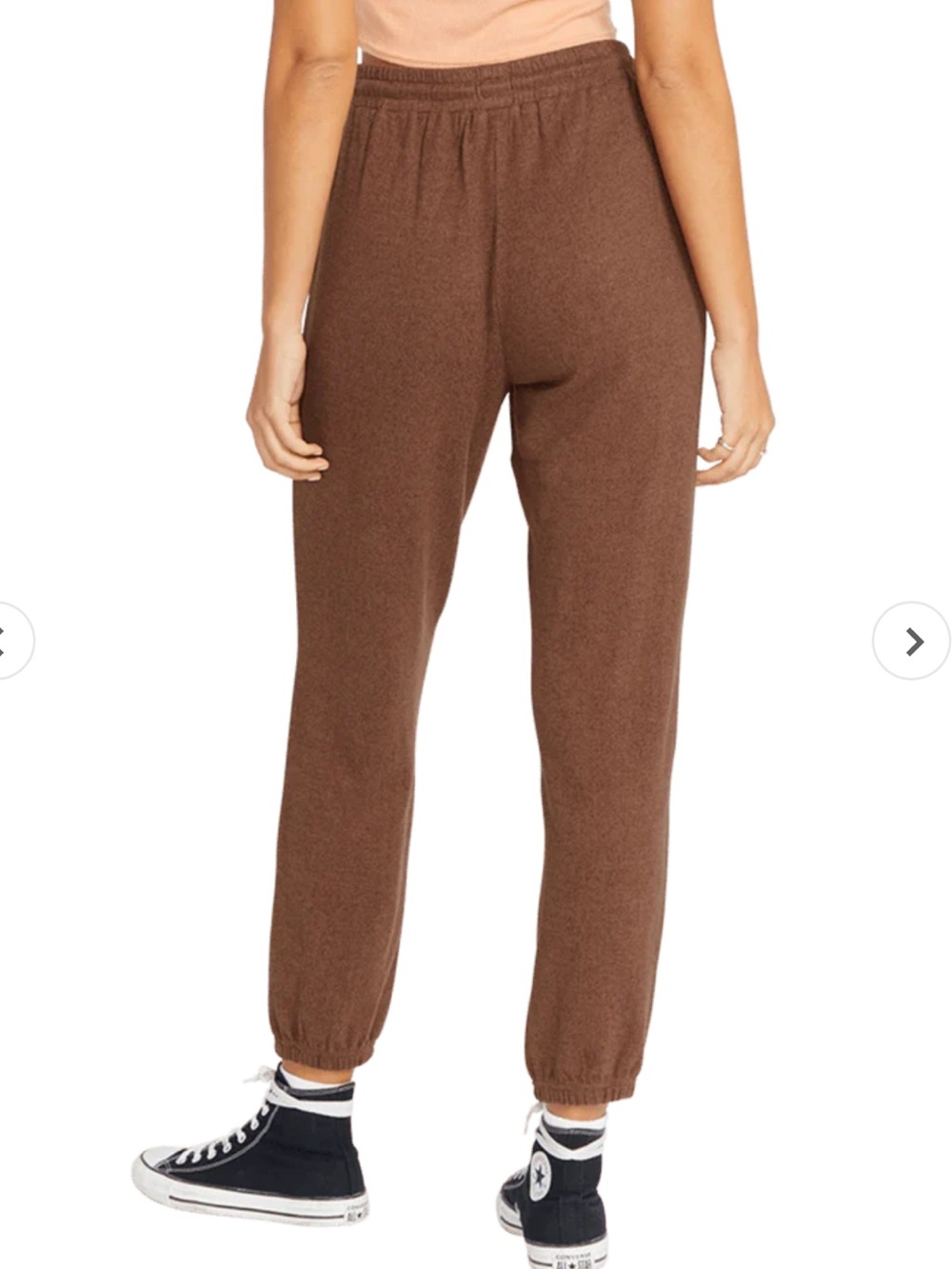 VOLCOM Cozy Brown Ultra Soft Lined Drawstring Jogger Pants with Drawstring - Picture 5 of 6
